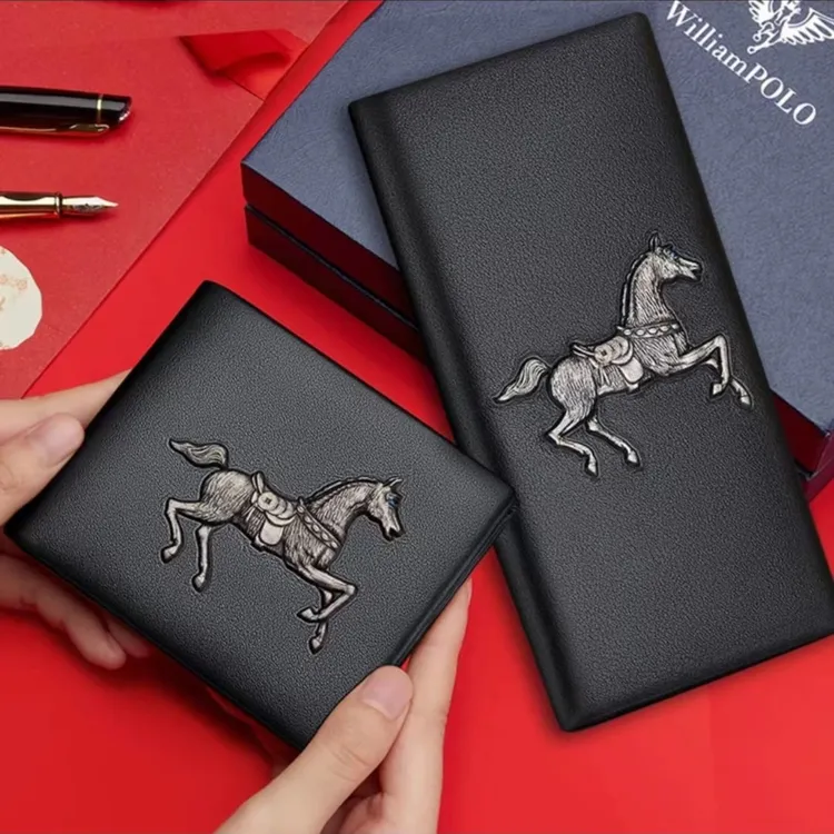 英皇保罗男士钱包马图腾真皮牛皮长款短款钱包钱夹男款时尚钱包