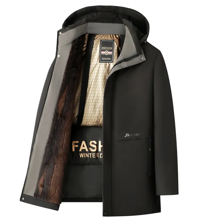 【新疆西藏包邮】黑金加绒加厚男士休闲派克冬季时尚大气透气防风