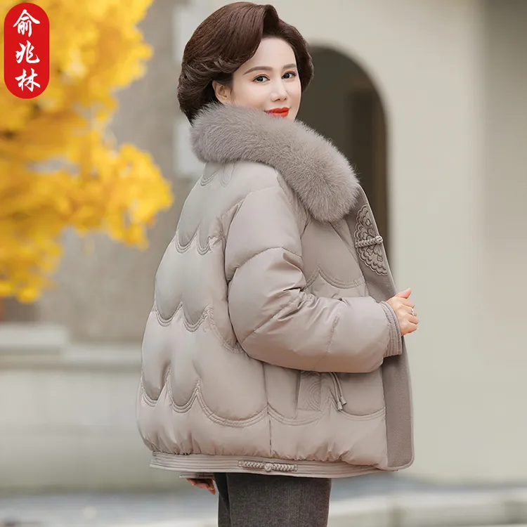 俞兆林妈妈冬季新中式棉服加绒加厚棉袄中老年女国风保暖外套棉衣
