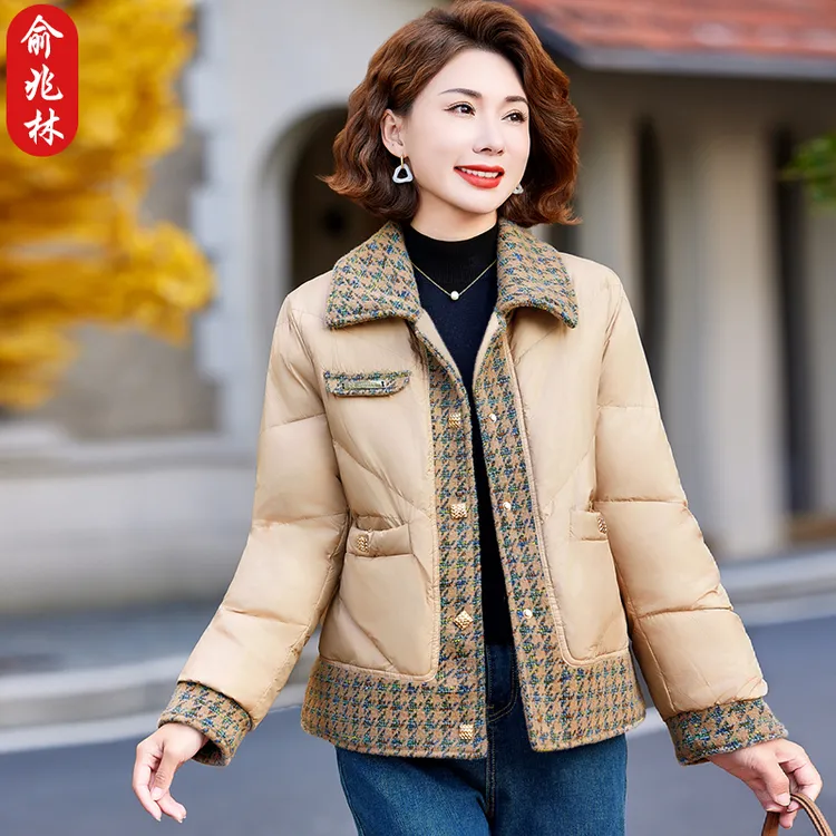 俞兆林中年妈妈冬装轻薄棉服保暖棉衣中老年女秋冬外套短款小棉袄