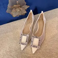 【Yi fashion】定制精致方钻扣网纱平底鞋 W683-9