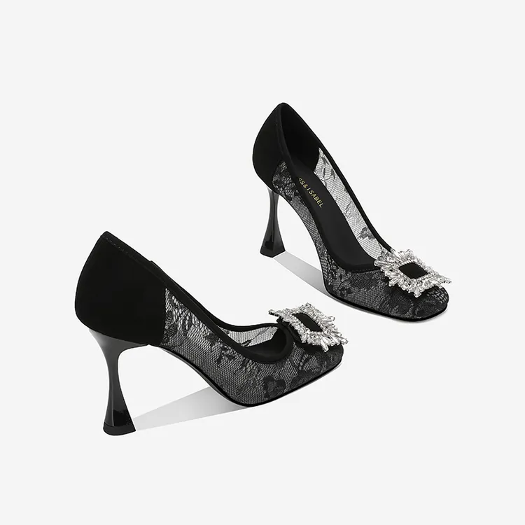 黑色浅口高跟鞋女士2025春夏气质百搭轻奢性感细高跟时尚单鞋细跟