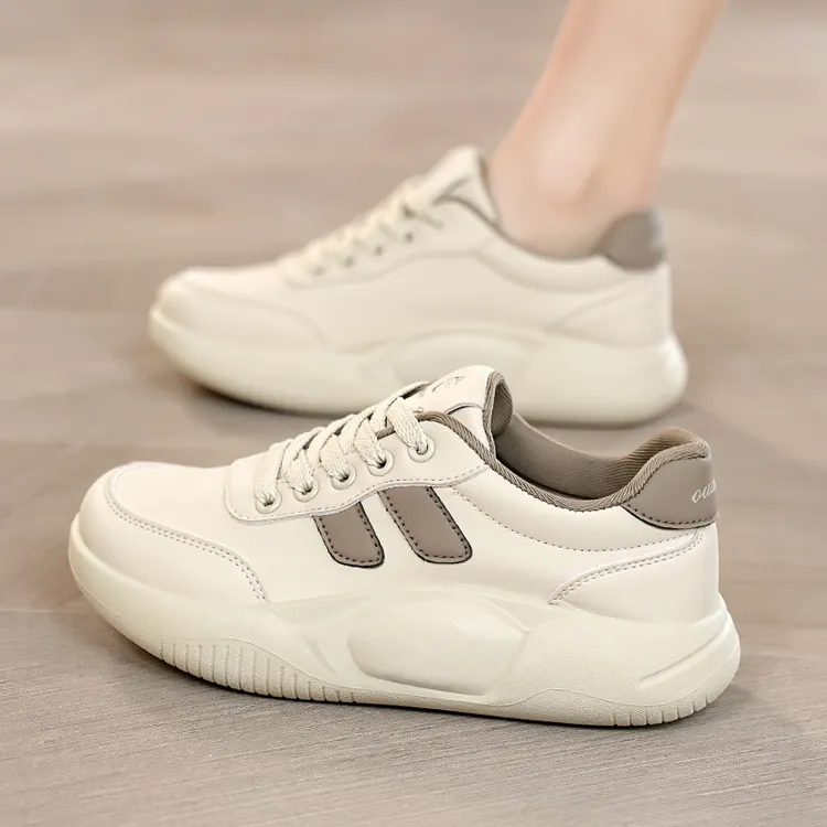 【百搭显脚小时尚女鞋】春季新款爆款厚底板鞋潮流小白鞋运动休闲鞋