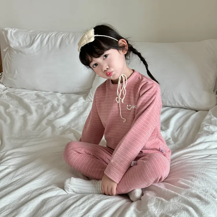 羊毛蚕丝儿童保暖内衣套装春秋款A类男女童秋衣秋裤棉毛衫