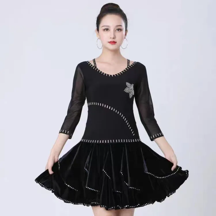 服装秋冬新款加厚金丝绒半身裙大摆裙A字裙舞裙跳舞短裙女