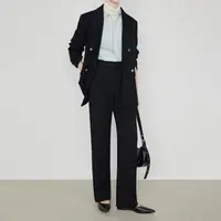 逸阳y轻奢通勤西装直筒裤女25秋冬新款高腰时尚显瘦阔腿宽松长裤