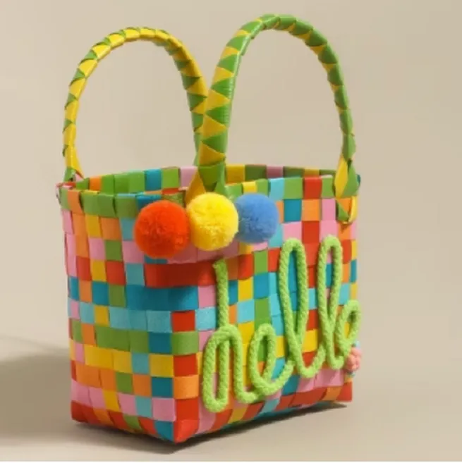 【清仓处理】欧若风网红手提包编织小篮编织包包手拎包小包DIY成品