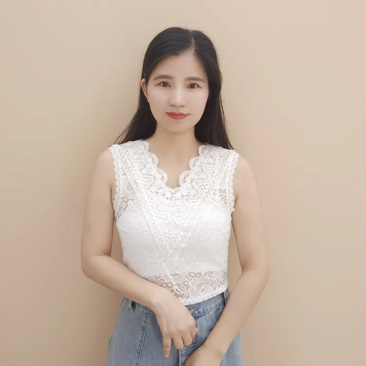 Y902夏季新款韩版弹力蕾丝V领半截假领子女无袖假领套头假衣领子