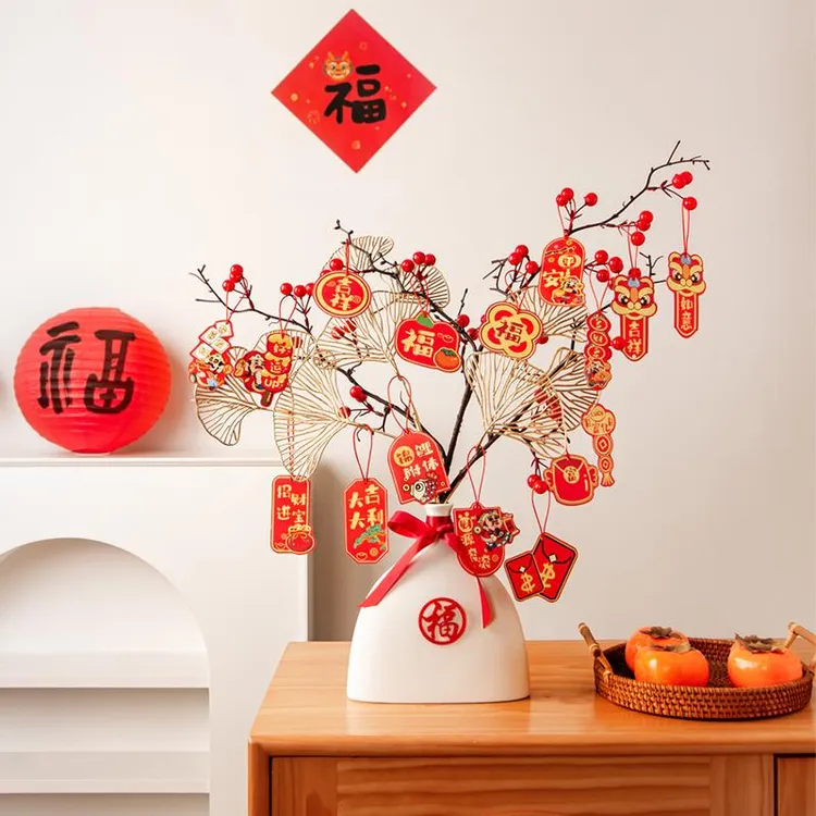 龙年花瓶摆件乔迁新居发财果新家礼物品过年客厅桌面布置新年装饰