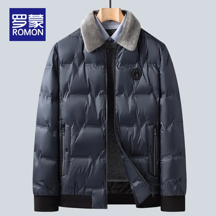 罗蒙羽绒服男秋冬男士中年爸爸爆款2025新款正品冬季短款外套男款