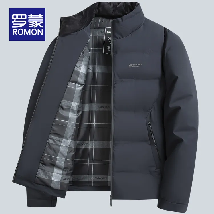 罗蒙冬季男士高端休闲棉服外套男款爸爸装棉袄加厚保暖立领棉衣男