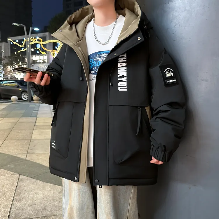 青少年2025冬季男士加绒夹克韩版潮流时尚百搭休闲加厚保暖外套