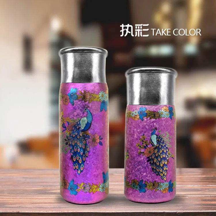 执彩TAKE COLOR钛杯磁吸焖泡杯【孔雀款】保温闷茶水分离杯高端礼盒