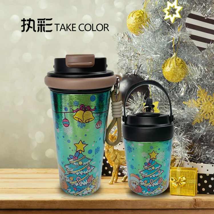 执彩TAKE COLOR纯钛圣诞节咖啡杯高颜值情侣水杯男女礼物新款2025