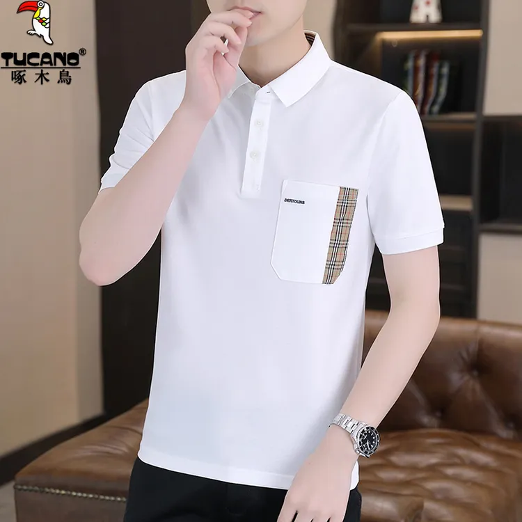 TUCANO/啄木鳥夏季翻领半袖修身时尚百搭休闲男士纯色韩版Polo衫