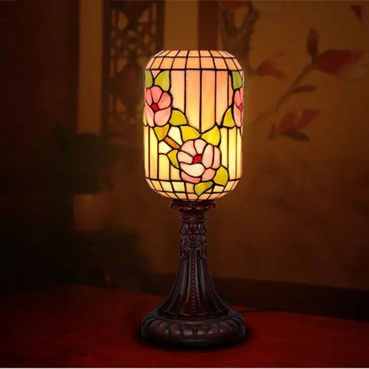 HAUTY 中式红桃花仿古灯笼台灯 帝凡尼古风民宿客栈客卧室床头灯