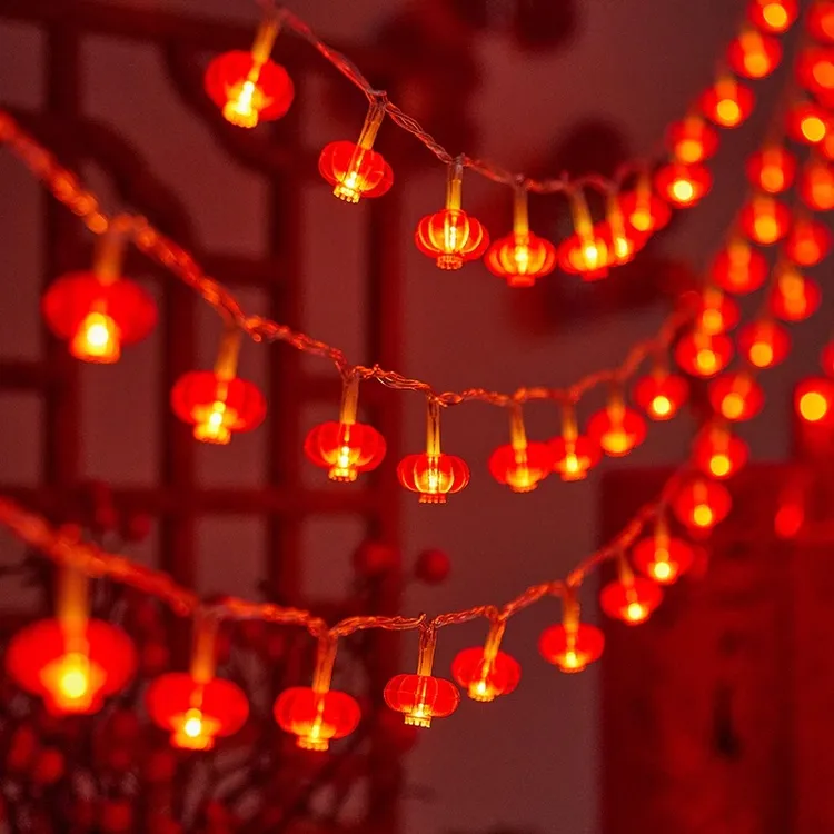 新年红灯笼中国结小彩灯闪灯串灯满天星家用过年春节房间装饰布置