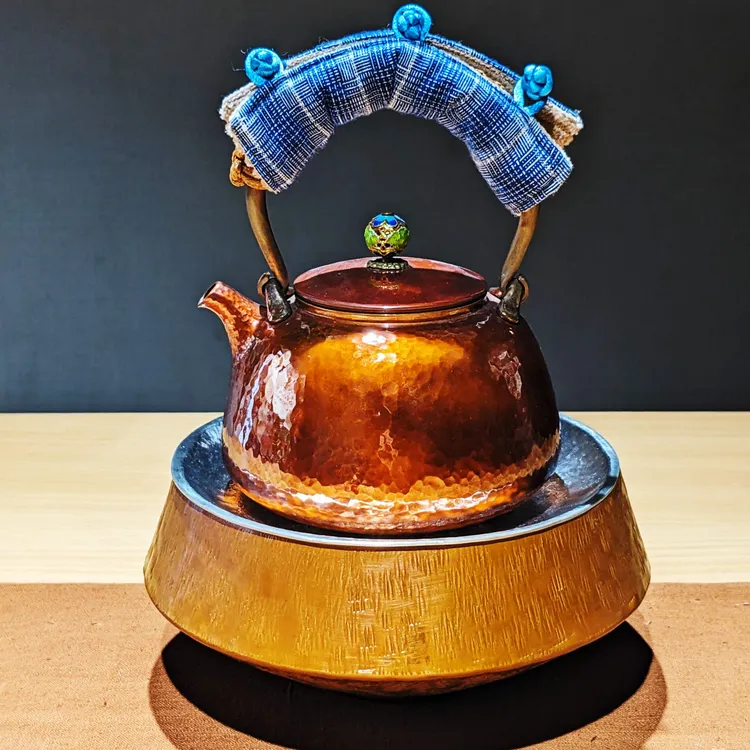 禅意风复古紫铜建水茶洗废水茶缸茶渣缸储水铜壶承干泡台水盂茶具