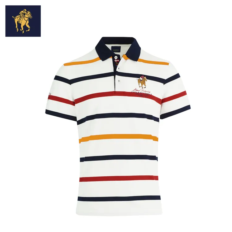 男士条纹polo衫百搭撞色翻领短袖商务休闲时尚T恤春夏新款透气
