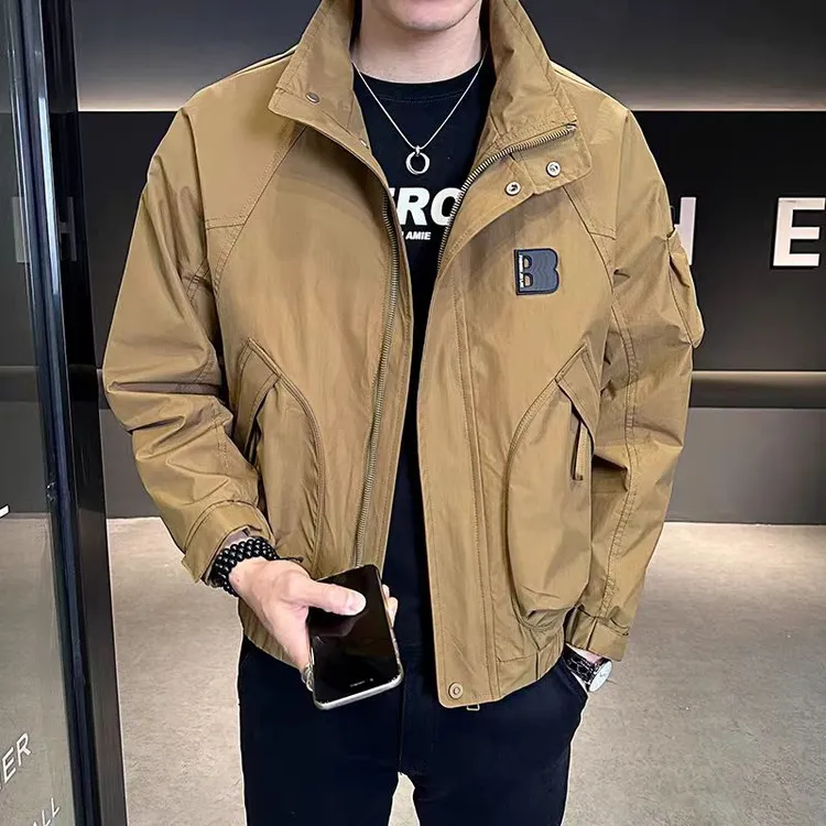 秋季高端青春秋冬休闲外套潮牌立领上衣工装城市潮流痞帅宽松夹克
