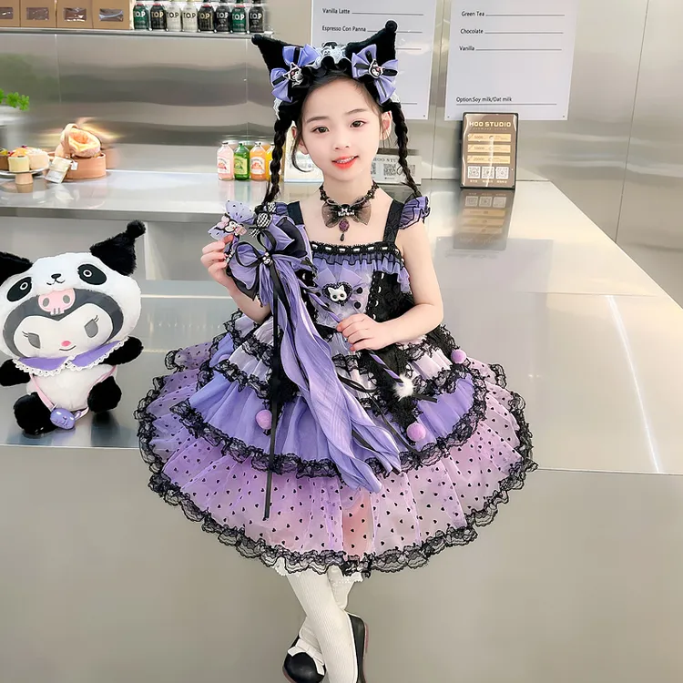 女小童甜美洛丽塔库洛米公主裙套装万圣节儿童ol夏季生日礼服裙秋