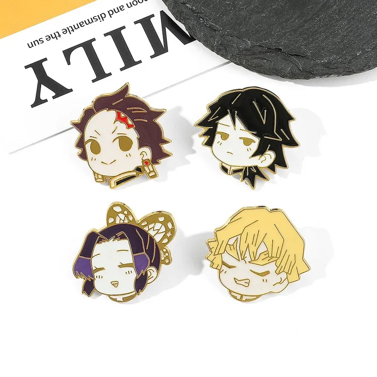 合金胸针 新款鬼灭之刃Q版卡通纪念金属徽章动漫人物周边蝴蝶忍