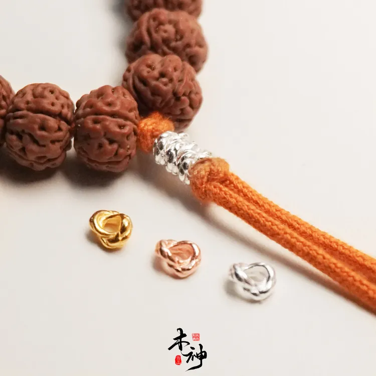 吊坠925银 文玩手串线束配饰简约挂件时尚饰品银制品蛇结绳束背云