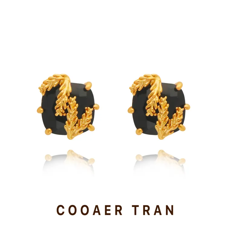 铜合金耳饰 【凝落】轻奢时尚个性精致小众气质高级感耳饰RH7907#