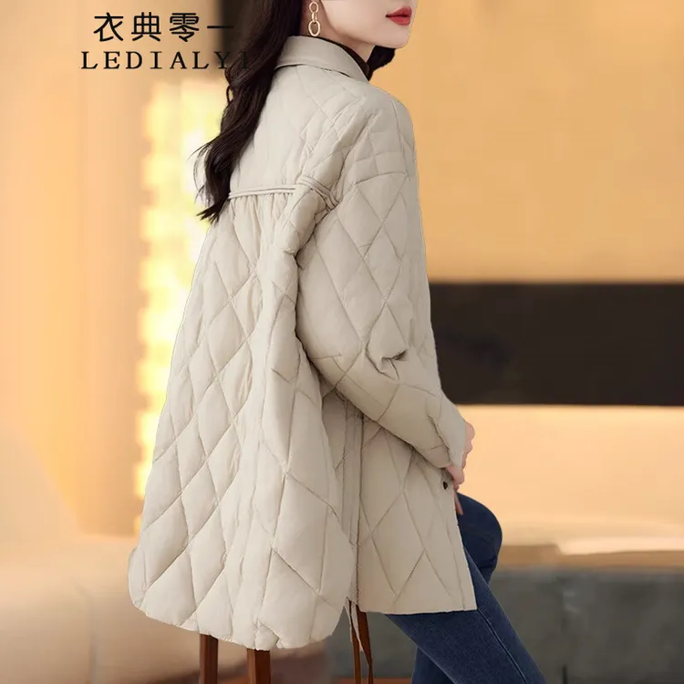 轻薄羽绒服女款洋气中长款冬季新款小个子高端气质白鸭绒显瘦外套