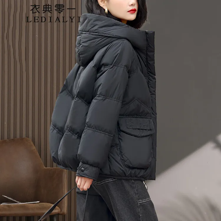 短款羽绒服女冬季洋气宽松小个子高端品牌大码加厚白鸭绒冬天外套