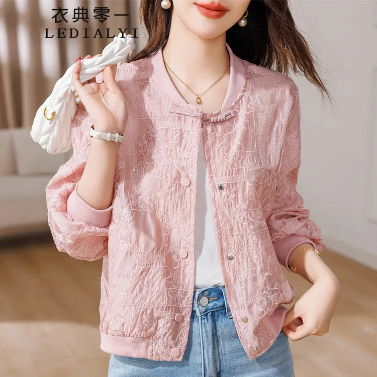 防晒衣女夏季2025新款时尚爆款防晒服新中式国风绣花外套棒球服薄