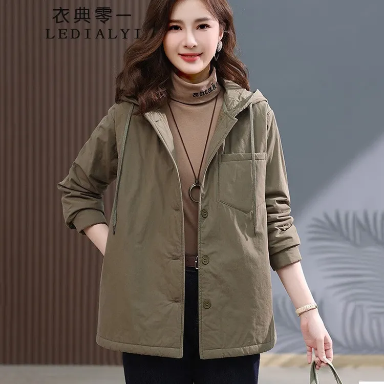 轻薄棉服女短款2025冬季女装新款宽松显瘦中年小个子棉袄棉衣外套