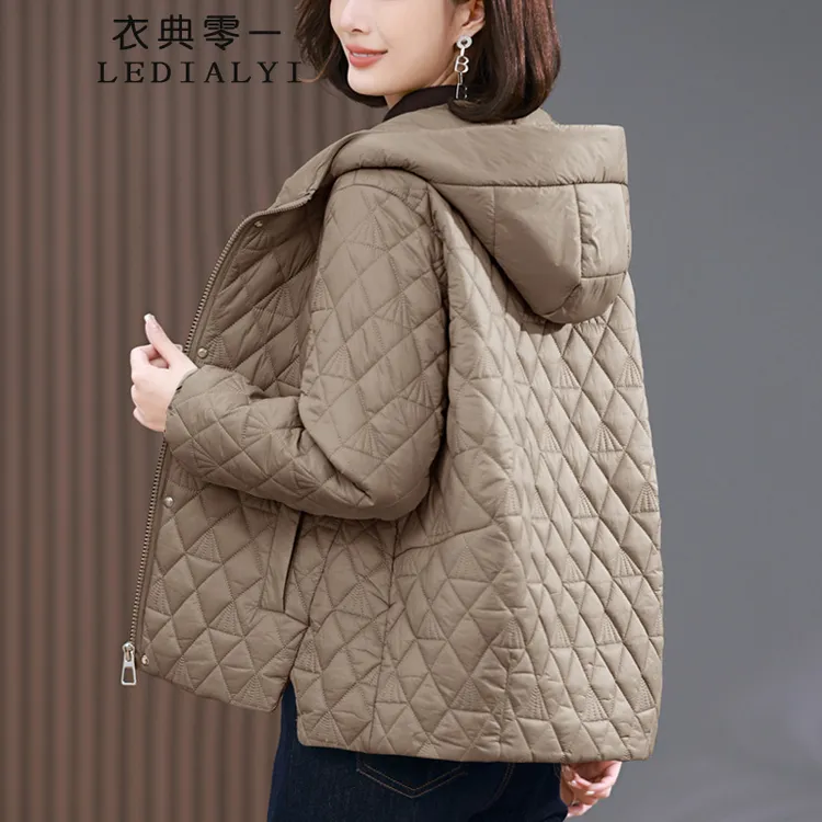 棉服女短款冬季女士洋气小个子轻薄小棉袄棉衣夹棉冬天女装外套