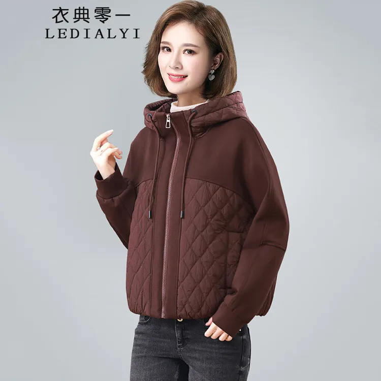 棉衣女短款2024新款冬季轻薄时尚洋气中年妈妈夹棉小棉袄外套棉服