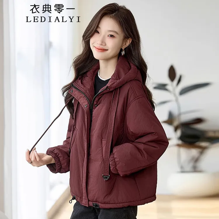 轻薄夹棉外套女2025新款秋冬短款小个子妈妈时尚洋气薄款小棉袄潮