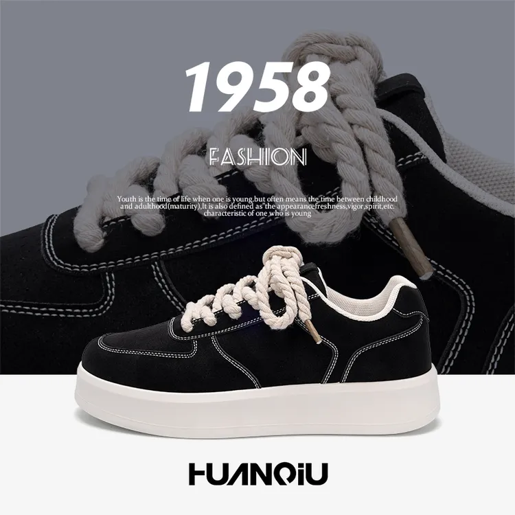 环球男鞋2025新款秋季百搭厚底板鞋子男款复古潮流运动男士休闲鞋