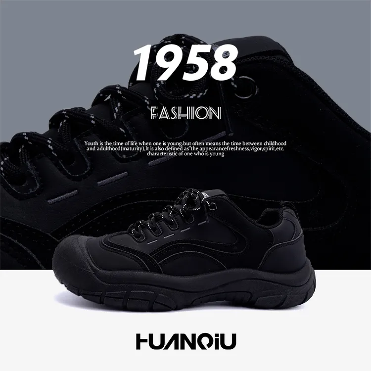 环球户外轻便登山鞋子男款2025新款黑色男鞋春季百搭男士休闲鞋子