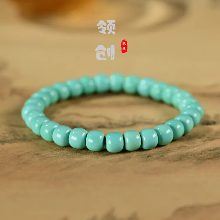 【8mm绿色老型手串一条】老型手串老型单圈  多样性发货