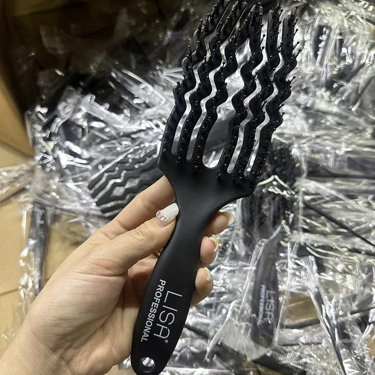 日韩出口尾单猪鬃毛排骨梳高颅顶蓬松造型梳家用不专用梳子女士