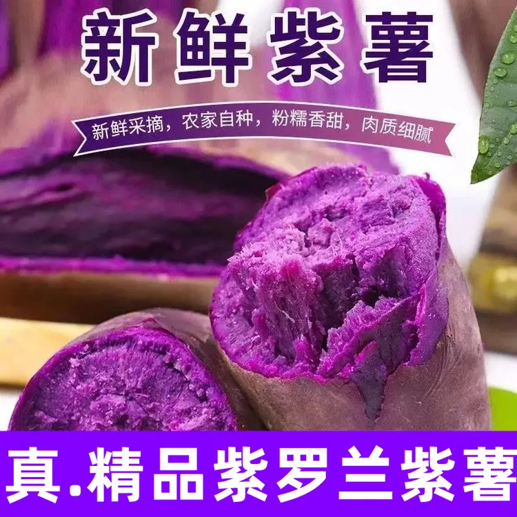 【新鲜沙地紫薯】正宗紫罗兰紫红薯蜜薯番薯地瓜粗粮代餐商品图