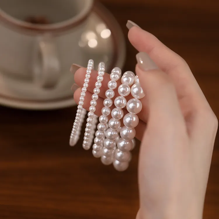 非金属仿珍珠手链 珠珠手链气质轻奢简约法式优雅手工百搭爆款