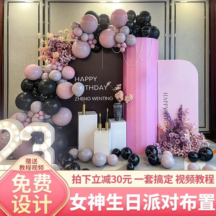 高级感女友女神生日装饰场景布置气球派对kt板背景板闺蜜生日礼物