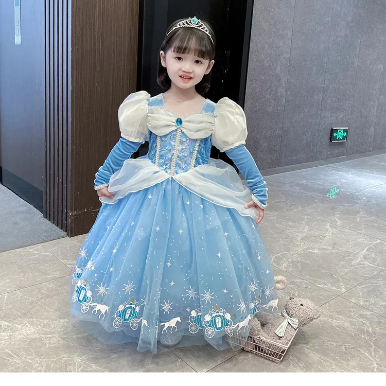 爱莎公主连衣裙3-6岁女童艾莎裙子小女孩春夏装洋气宝宝周岁礼服