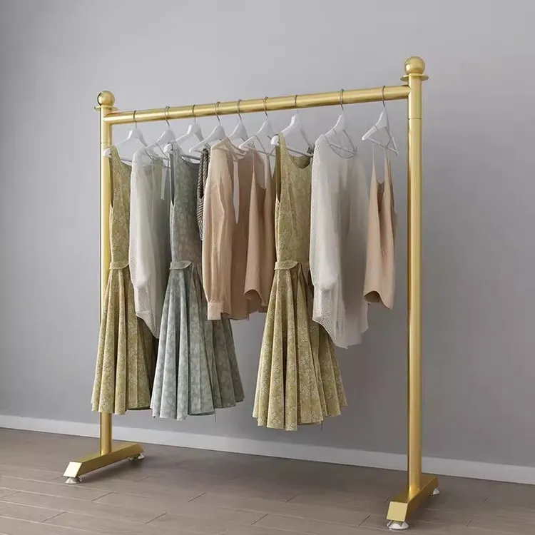 服装店展示架挂衣架落地式装饰女装童装晾衣服单杆龙门货架带轮子