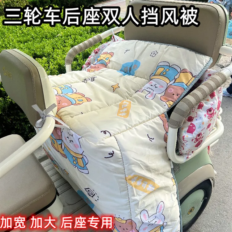 雅迪爱玛金彭大安万仕达电动车三轮车后座双人专用挡风被后排冬季