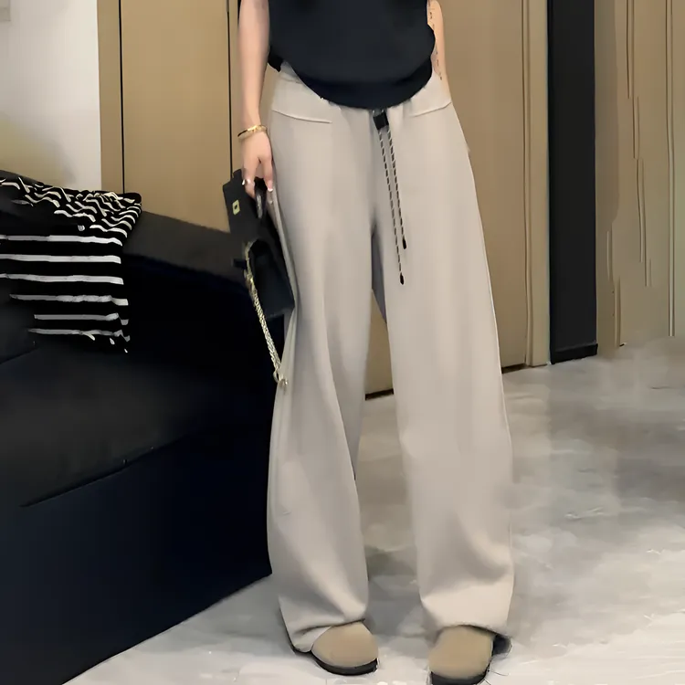 秋冬时尚百搭高腰显瘦垂感直筒裤女休闲拖地裤瘦版阔腿裤长裤卫裤