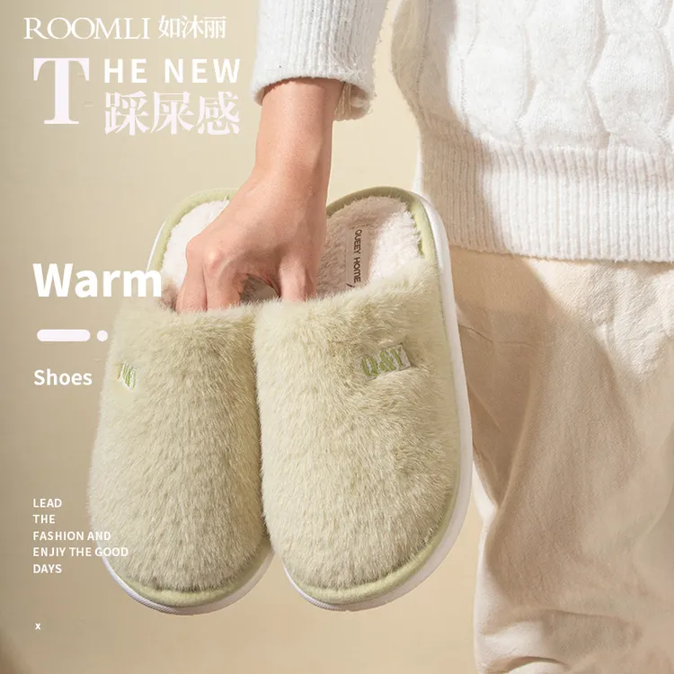保暖情侣棉拖鞋冬天男士厚底毛绒室内家居家庭专用家用棉拖鞋女款
