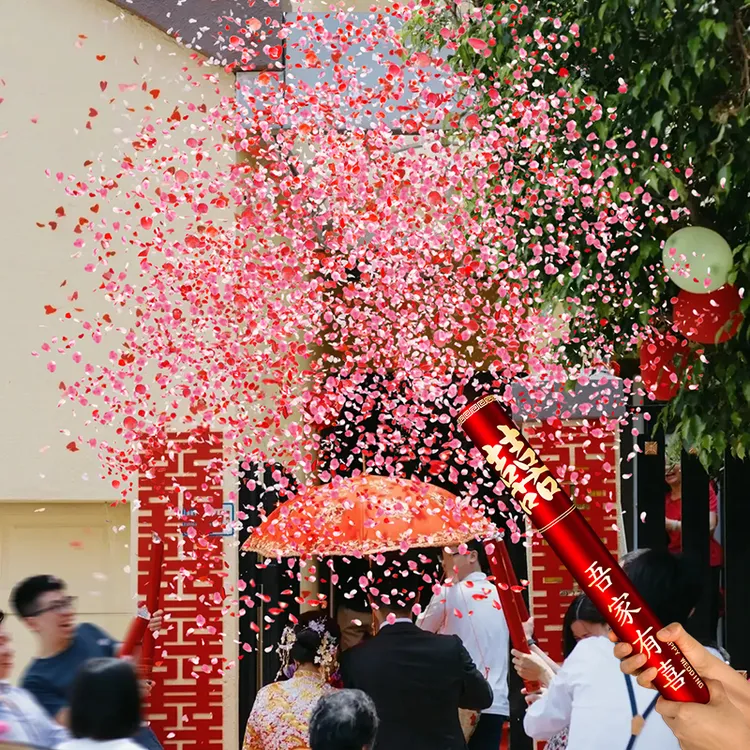 花瓣雨礼花筒婚礼接亲彩带喷筒结婚礼炮手持喷花筒一整箱婚庆用品