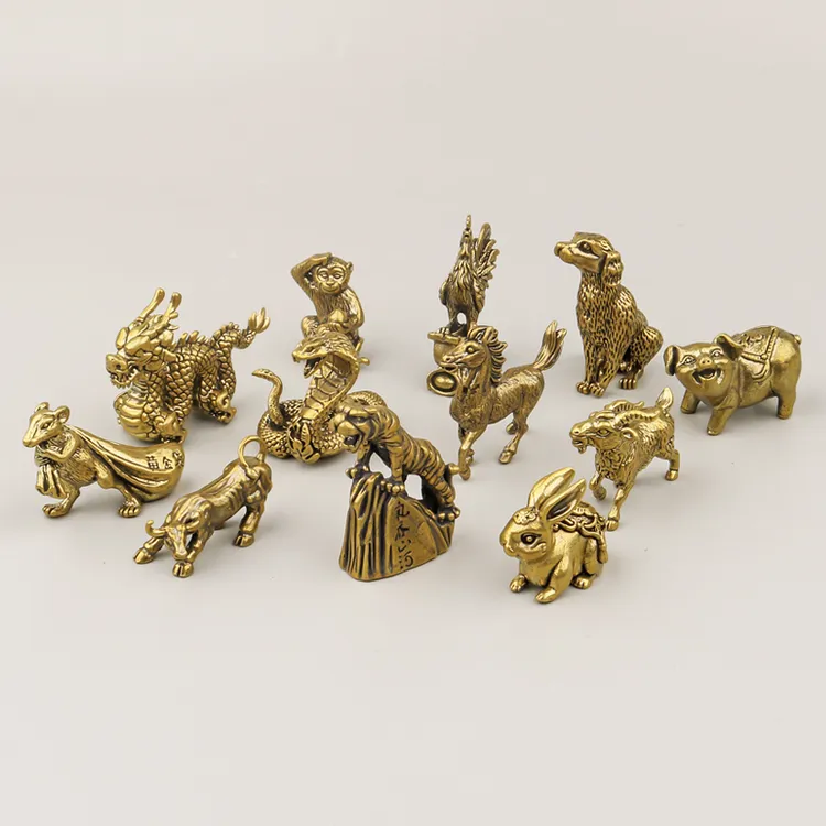 黄铜十二生肖摆件创意吉祥物家居办公室文创纪念品生日礼物