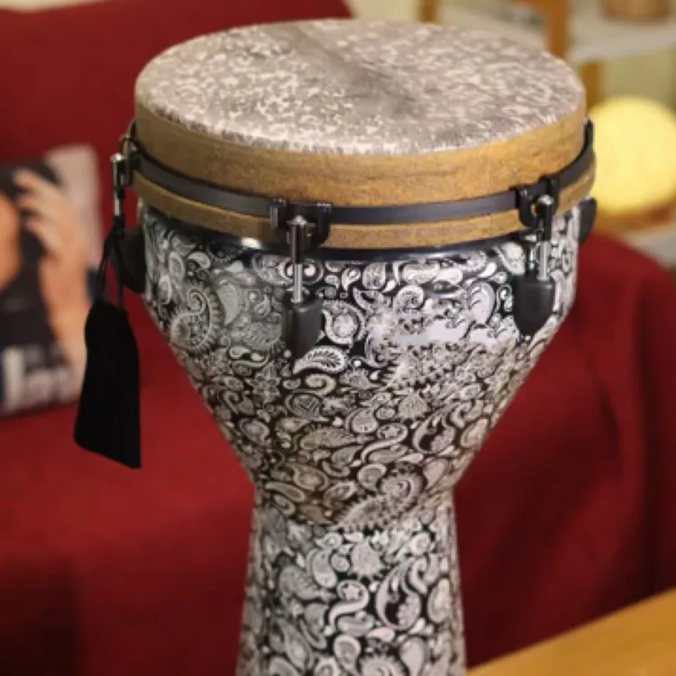 高品质定制款环保木鼓身复古斑点皮12寸非洲鼓成人大10寸中学生